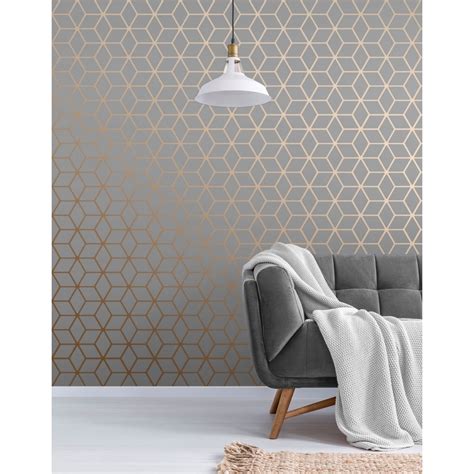 house of alice cubic shimmer metallic wallpaper grey gold|House of Alice Cubic Shimmer Metallic Wallpaper .